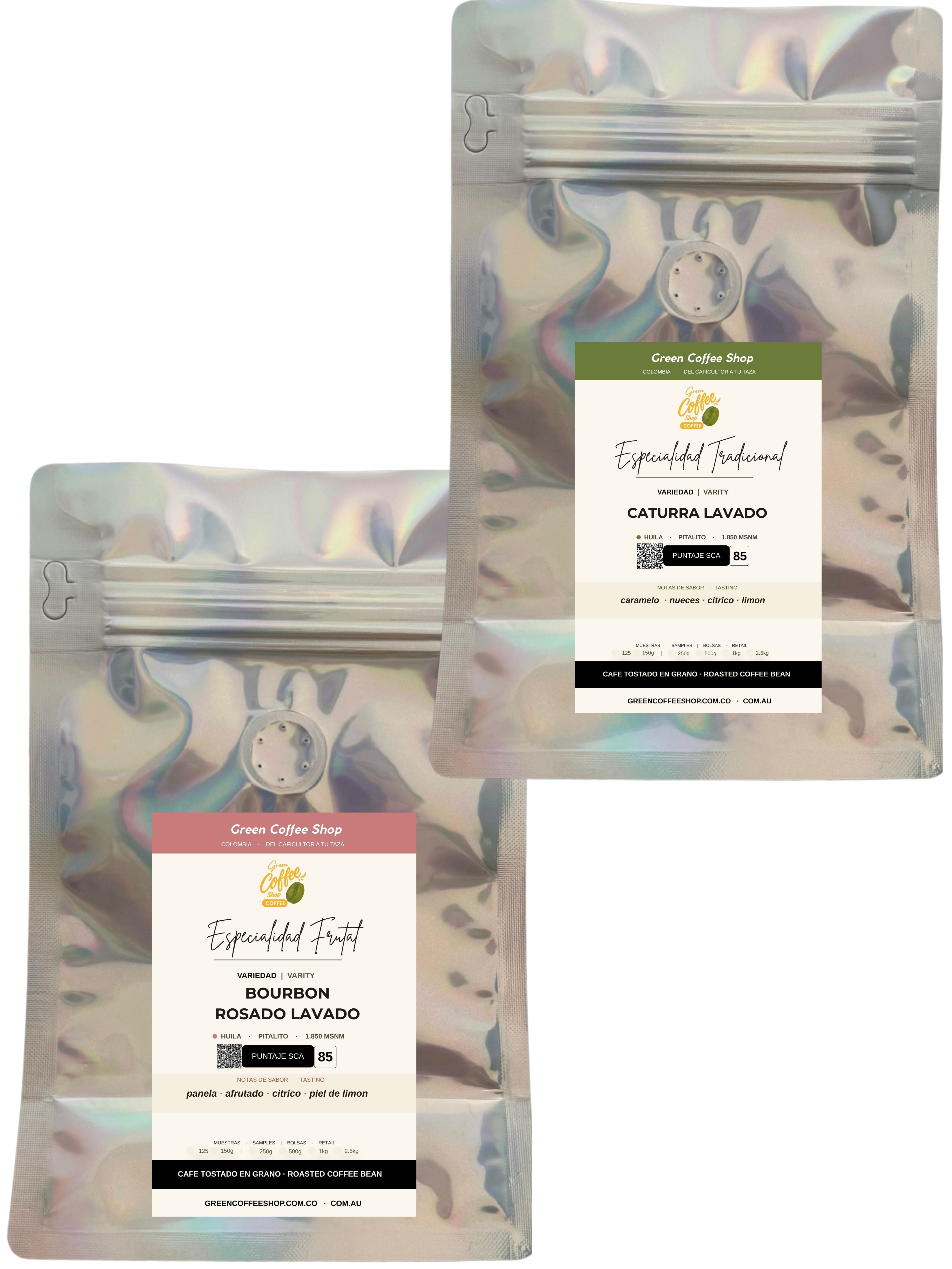 Kit Contrastes: Caturra Lavado & Bourbon Rosado Lavado (300g)