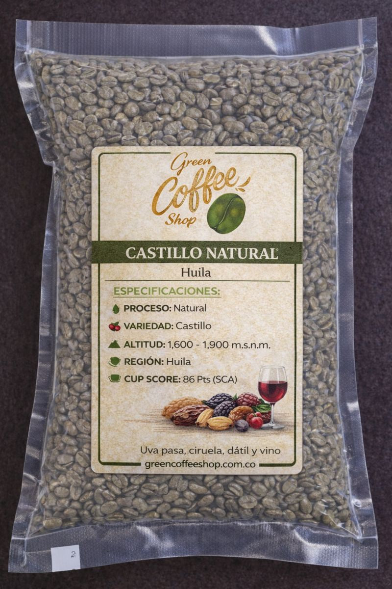 Castillo Natural - Café Verde Sin Tostar - Huila - Comercial Premium - Para Tostar