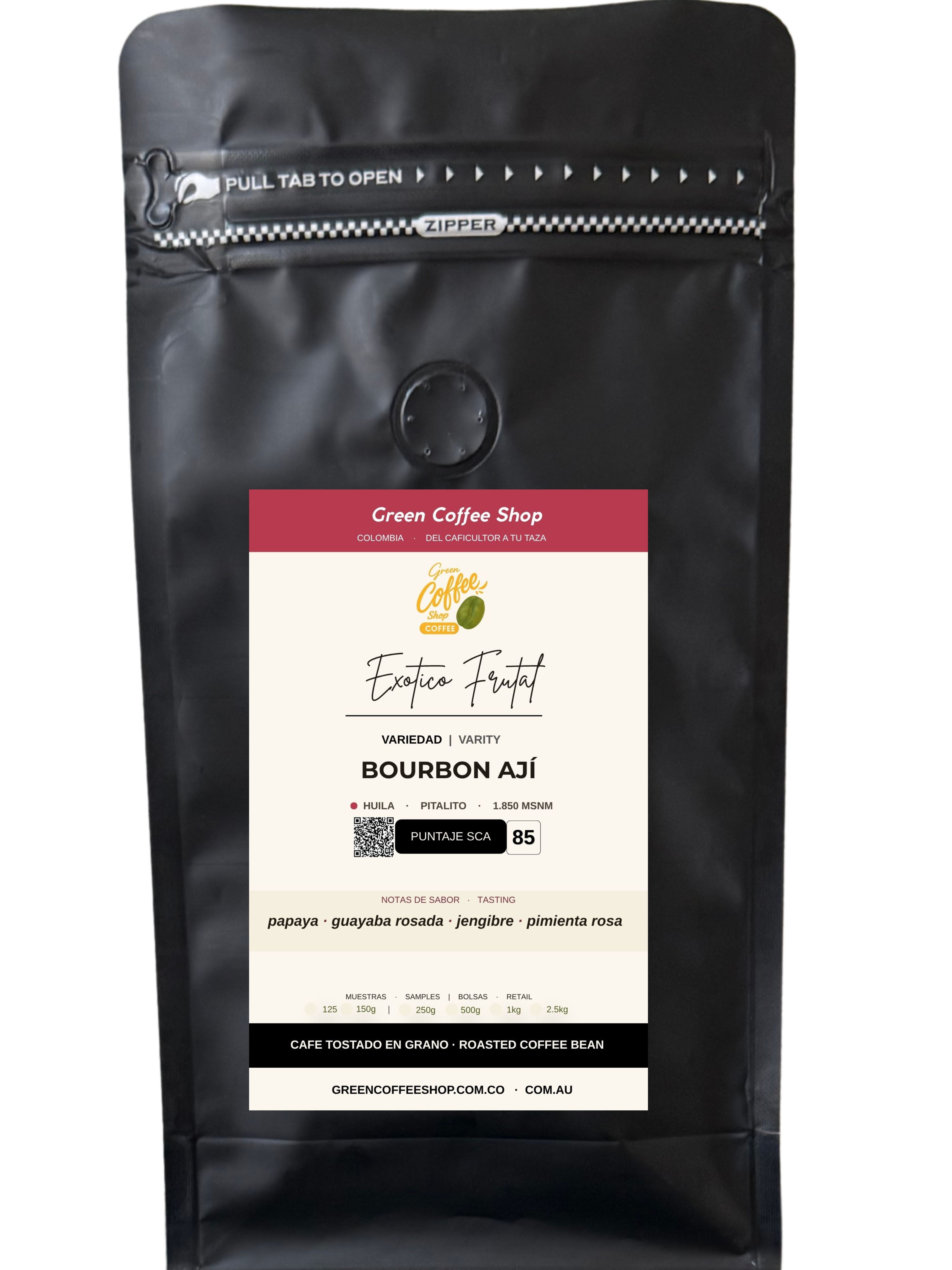 Café Bourbon Ají - Tostado de Especialidad - Huila, Colombia