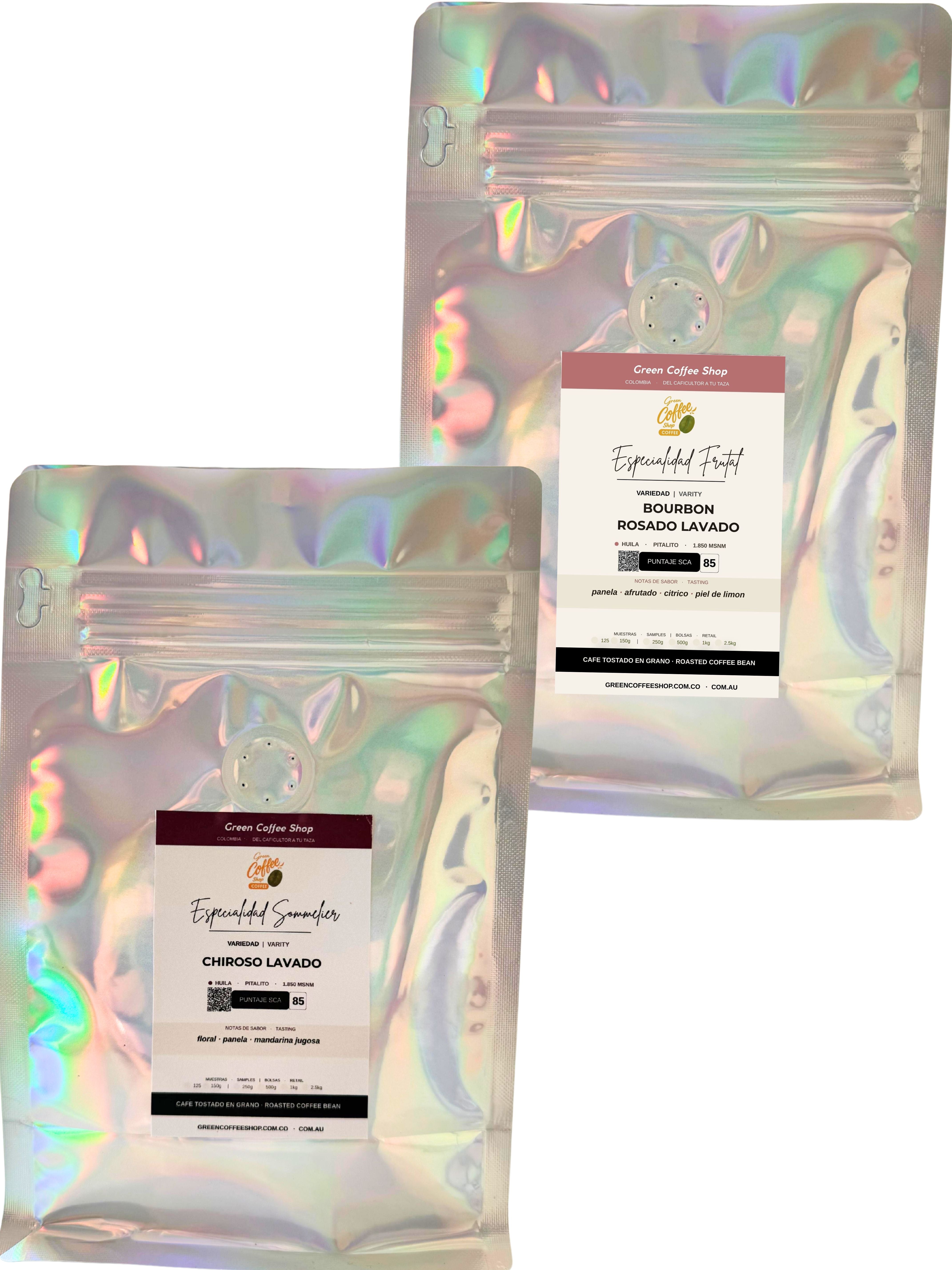Kit Notas Florales: Bourbon Rosado & Chiroso Lavado - Café Especial (300g)
