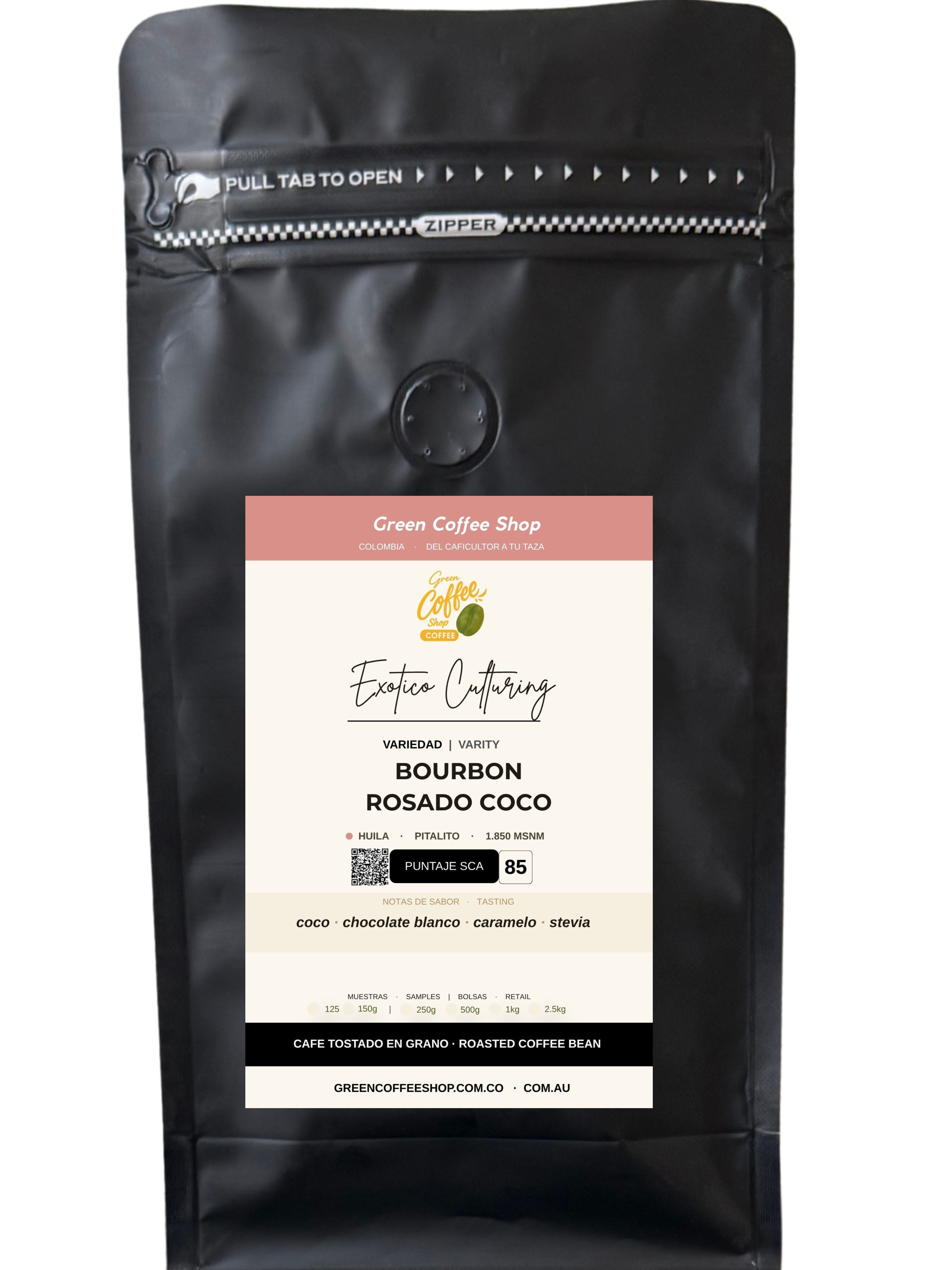 Café Bourbon Rosado Coco Culturing - Tostado de Especialidad - Sierra Nevada, Colombia