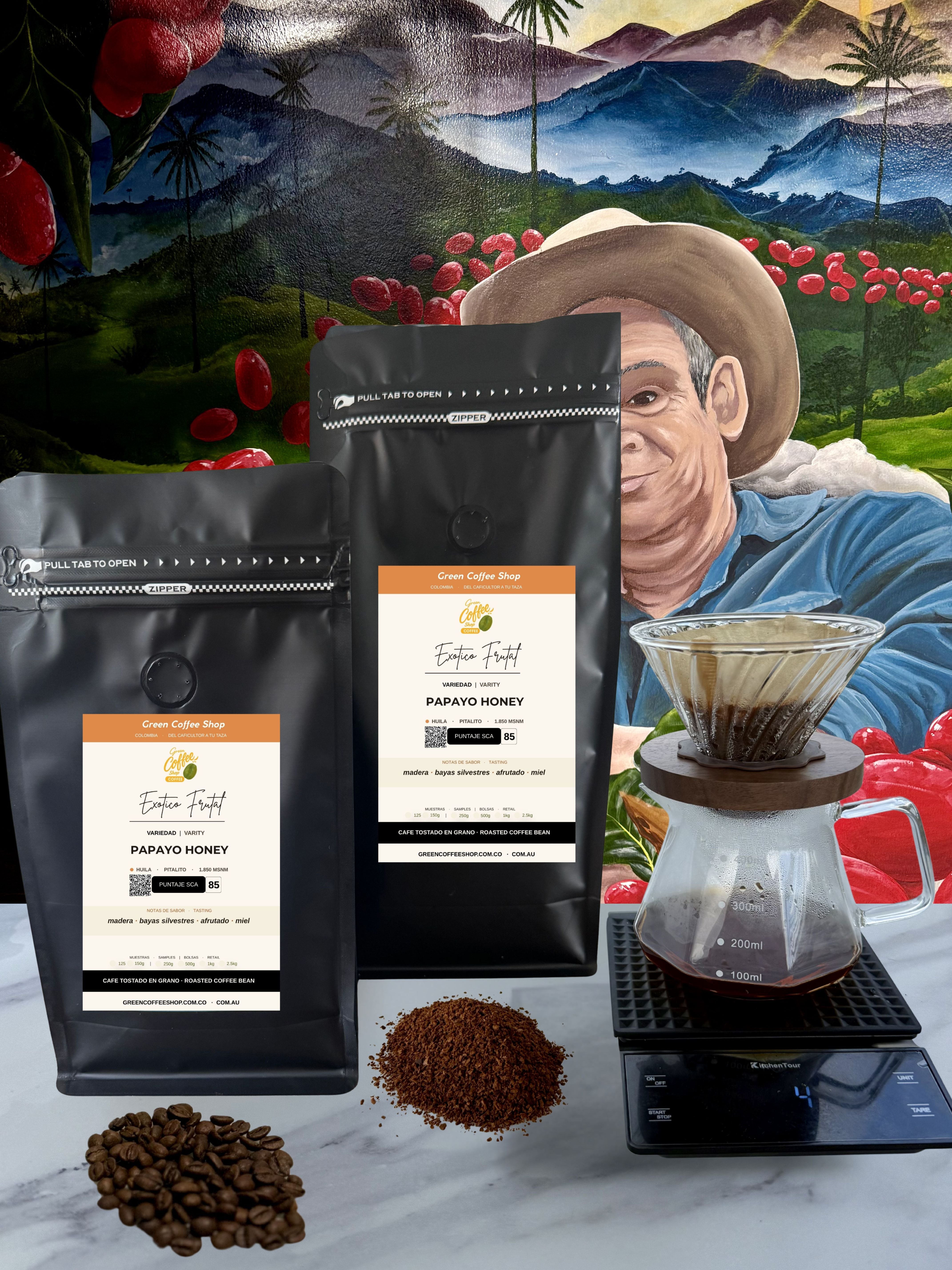 Café Papayo Honey - Tostado de Especialidad - Huila, Colombia